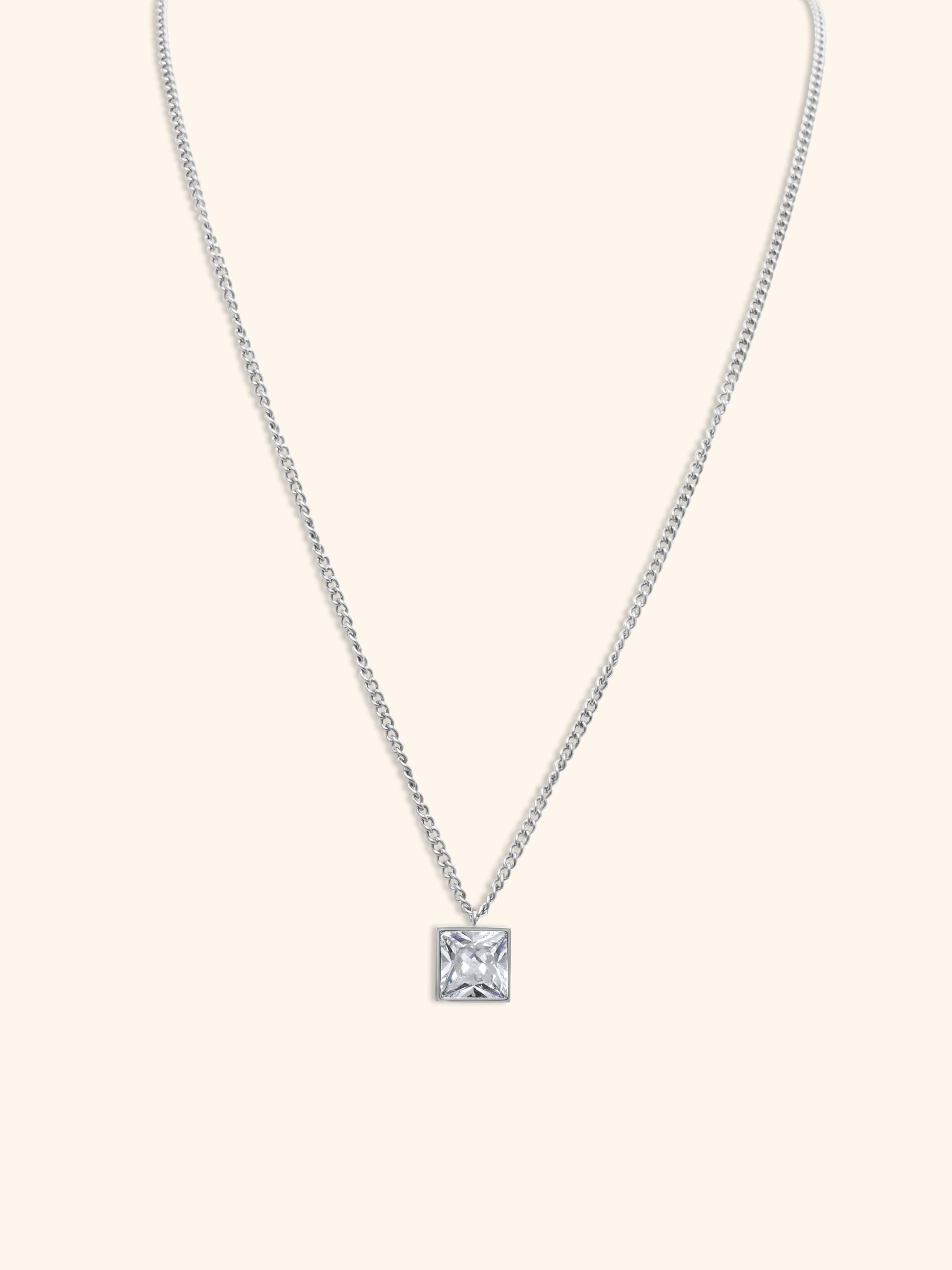 Collar Acero Nova Plateado