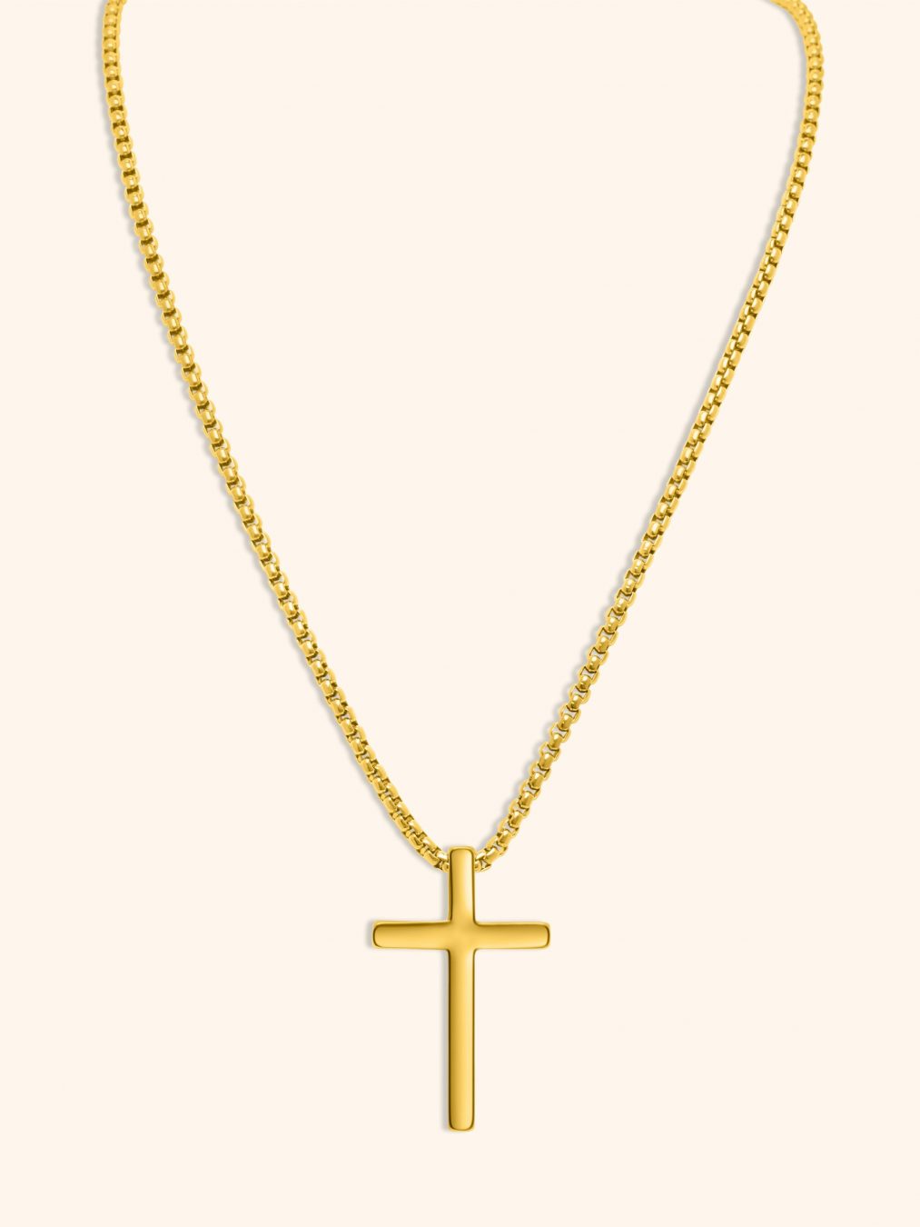 Collar Cruz Unisex Acero Dorado