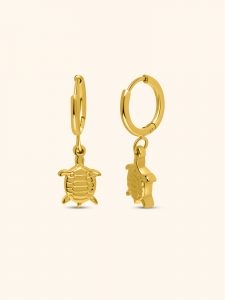 Pendiente Acero De Aro Tortuguita