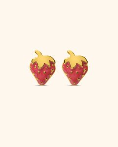 Pendientes Acero Fresa Sweet Gold