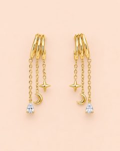 Pendientes Acero Eclipse Celestial